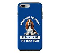 Mens Womens Humans Hurt My Head Happy Basset Hound Lover Coque pour iPhone 7 Plus/8 Plus