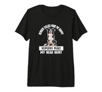 Mens Womens Humans Hurt My Head Happy Border Collie Lover T-Shirt Haut de Gamme