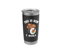 Mens Womens Kawaii Japanese Sushi How I Roll Capybara Lover Gobelet isotherme en acier inoxydable double paroi