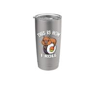 Mens Womens Kawaii Japanese Sushi How I Roll Capybara Lover Gobelet isotherme en acier inoxydable double paroi