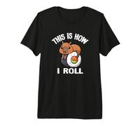 Mens Womens Kawaii Japanese Sushi How I Roll Capybara Lover T-Shirt Haut de Gamme