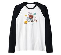 Mens Womens Kids Boys Astronaut Space Chocolate Lab Lover Manche Raglan