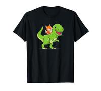 Mens Womens Kids Boys Kawaii Dino Dinosaur Red Fox Lover T-Shirt