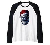 Men's Women's Kids Cool Christmas Santa Claus Graphic Design Manche Raglan