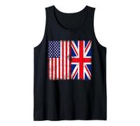 Men's Women's Kids Cool Vintage USA & UK Flag Graphic Design Débardeur