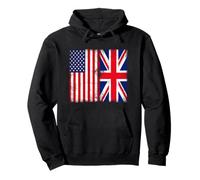 Men's Women's Kids Cool Vintage USA & UK Flag Graphic Design Sweat à Capuche
