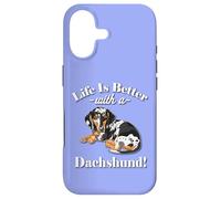 Mens Womens Kids Funny Life is Better Dapple Dachshund Lover Coque pour iPhone 17