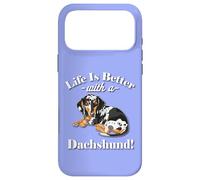 Mens Womens Kids Funny Life is Better Dapple Dachshund Lover Coque pour iPhone 17 Pro Max