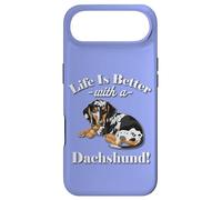 Mens Womens Kids Funny Life is Better Dapple Dachshund Lover Coque pour iPhone Air