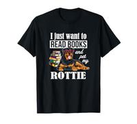 Mens Womens Kids Funny Read Books & Pet My Rottweiler Lover T-Shirt
