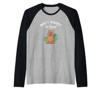 Mens Womens Kids Girls Kawaii Lover Don't Worry Be Capy Manche Raglan