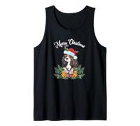 Mens Womens Kids Merry Christmas Santa Cavalier Dog Mom Débardeur