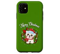 Mens Womens Kids Merry Christmas Santa Wreath Shih Tzu Lover Coque pour iPhone 11