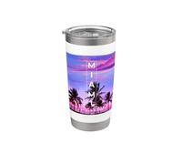 Men's Women's Kids Miami Florida Paradise Graphic Design Gobelet isotherme en acier inoxydable double paroi