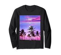 Men's Women's Kids Miami Florida Paradise Graphic Design Manche Longue