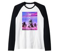 Men's Women's Kids Miami Florida Paradise Graphic Design Manche Raglan