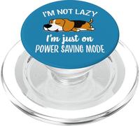 Mens Womens Kids Not Lazy Power Saving Mode Beagle Dog Lover PopSockets PopGrip pour MagSafe