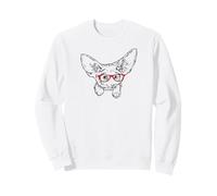 Mens Womens Kids Red Glasses Illustration Fennec Fox Lover Sweatshirt