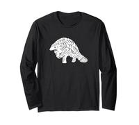 Mens Womens Kids Retro Vintage Endangered Pangolin Lover Manche Longue