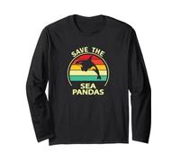 Mens Womens Killer Whale Save The Sea Pandas Orca Lover Manche Longue