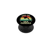 Mens Womens Killer Whale Save The Sea Pandas Orca Lover PopSockets PopGrip Adhésif