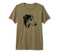 Mens & Womens Logo Illustration Russian Borzoi Dog Lover T-Shirt Haut de Gamme