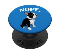 Mens Womens Love Nope Boston Terrier Dog Lover PopSockets PopGrip Adhésif