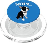 Mens Womens Love Nope Boston Terrier Dog Lover PopSockets PopGrip pour MagSafe