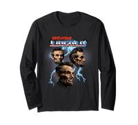 Mens Womens Retro 80s Heavy Metal Rock Band Abraham Lincoln Manche Longue