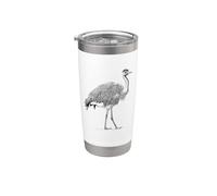 Mens Womens Retro Illustration Vintage Flightless Emu Lover Gobelet isotherme en acier inoxydable double paroi