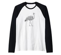Mens Womens Retro Illustration Vintage Flightless Emu Lover Manche Raglan