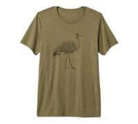 Mens Womens Retro Illustration Vintage Flightless Emu Lover T-Shirt Haut de Gamme