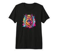 Mens Womens Retro Vintage 80s 90s Sunglasses German Shepherd T-Shirt Haut de Gamme