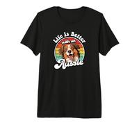 Mens Womens Retro Vintage Life is Better Red Aussie Lover T-Shirt Haut de Gamme