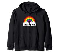 Mens Womens Retro Vintage Rainbow I Adulted Today Award Sweat à Capuche