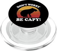 Mens Womens Retro Vintage Sunset Don't Worry Be Capy Lover PopSockets PopGrip pour MagSafe