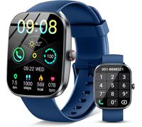 Men's Women's Smart Watch With Bluetooth Calling, 1.91 Inch Smartwatch With 110+ Sports Modes, Waterproof Ip68 Sports Watch With Heart Rate Monitor/Sleep Monitor/Pedometer For Android/Ios, Blue