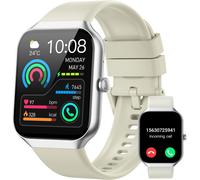Men's Women's Smart Watch With Bluetooth Calling, 1.96 Inch Sports Watch With 113+ Sports Modes, Smartwatch Pedometer Sleep Monitor Heart Rate Monitor, Waterproof Ip68 Smart Watch, White