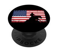 Mens Womens USA Flag America Patriotic Reining Horse Shirt PopSockets PopGrip Adhésif