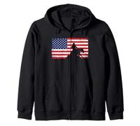 Mens Womens USA Flag America Patriotic Reining Horse Shirt Sweat à Capuche