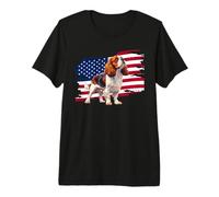 Mens Womens USA Flag American 4th July Cavalier Dog Mom T-Shirt Haut de Gamme