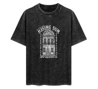 Men's Women's Washed Vintage T Shirt House of The Rising Sun Orleans 1960S Animals Unisex Antique Wash T-Shirts Black 3XL