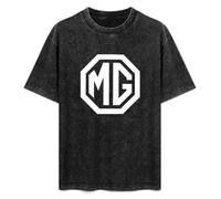 Men's Women's Washed Vintage T Shirt MG Motors Morris Garages Unisex Antique Wash T-Shirts Black XXL