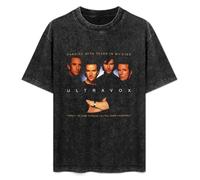 Men's Women's Washed Vintage T Shirt Ultravox Dancing with Tears in My Eyes Unisex Antique Wash T-Shirts Black 3XL