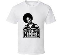 Men's World Star Hiphop Mac Dre Thizz in Peace Rip Hip Hop Rap T Shirt White L