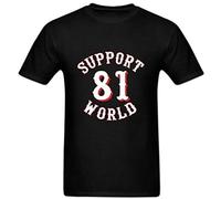 Men's World Support 8O Neck Short Sleeve Cotton Tee Black XL