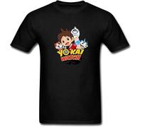 Men's Yo Kai Watch Video Game T-Shirt Fashion Casual Unisex Black Tee Manches Courtes(X-Large)
