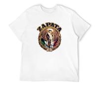 Men's Zapata Mexico Flag Viva Mexican Revolution Pride Protest Tee T-Shirts White 3XL