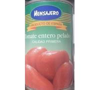 Mensajero Tomates Entiers Pelés Extra, Boîte Professionnelle 5 kg, Qualité Primera, Produit d'Espagne