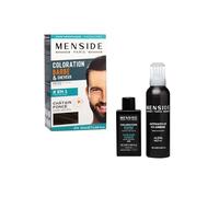 Menside - Kit de Coloration 2 en 1 Barbe & Cheveux - Crème Colorante + Rénovateur - Couvre Durablement Poils et Cheveux Gris - A l'Aloès et Santal Rouge